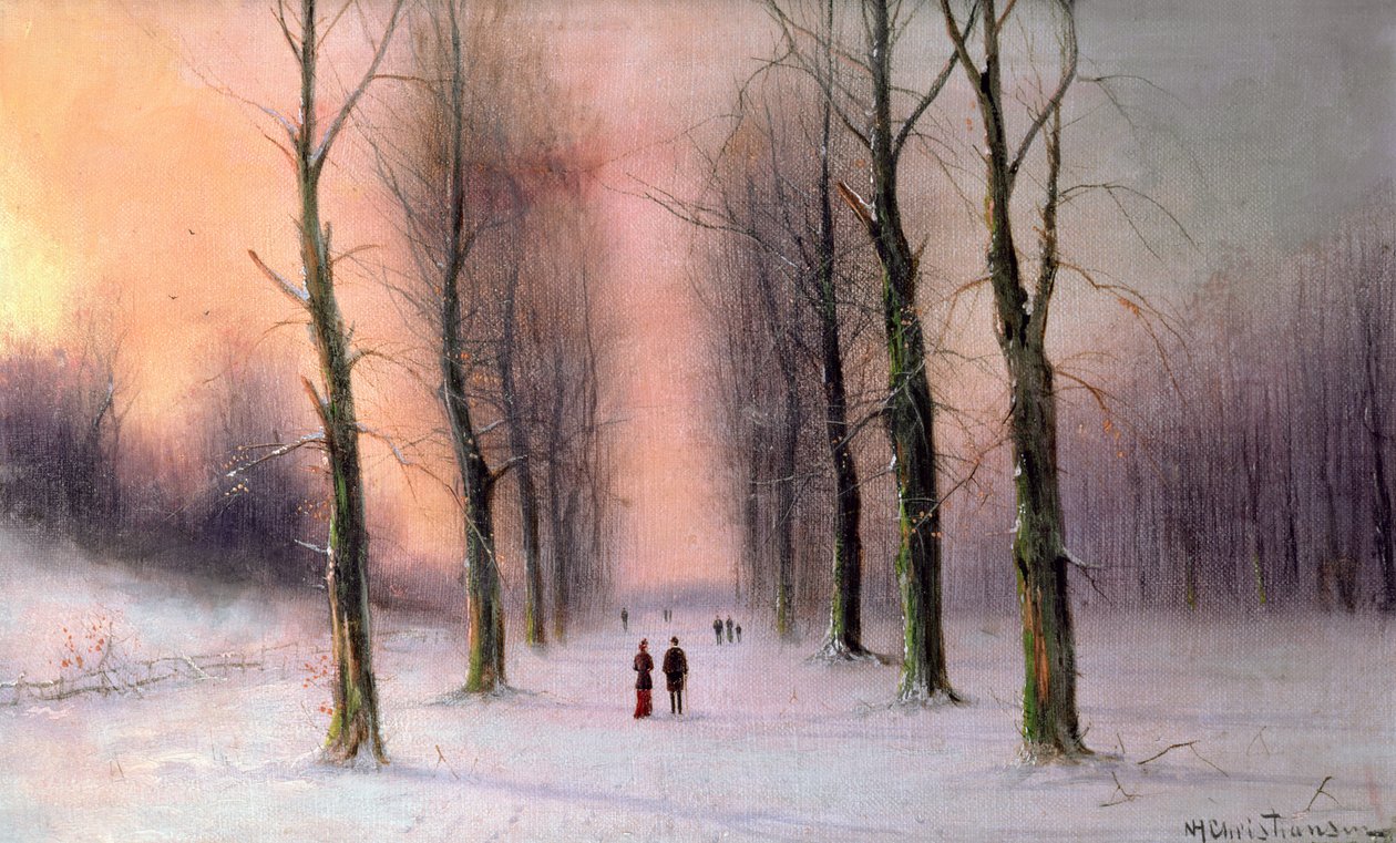 Sneeuwscène-Wanstead Park door Nils Hans Christiansen