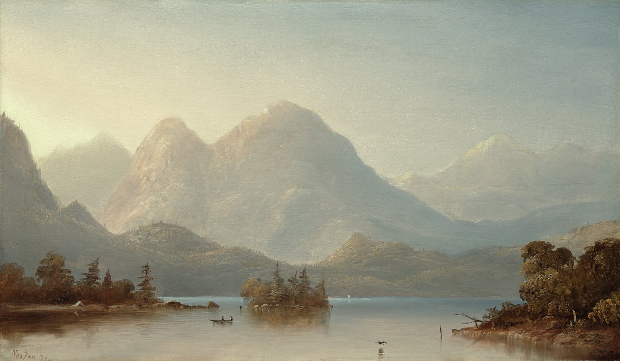 Een uitzicht op de Columbia River, Oregon, 1871 door Norton Bush