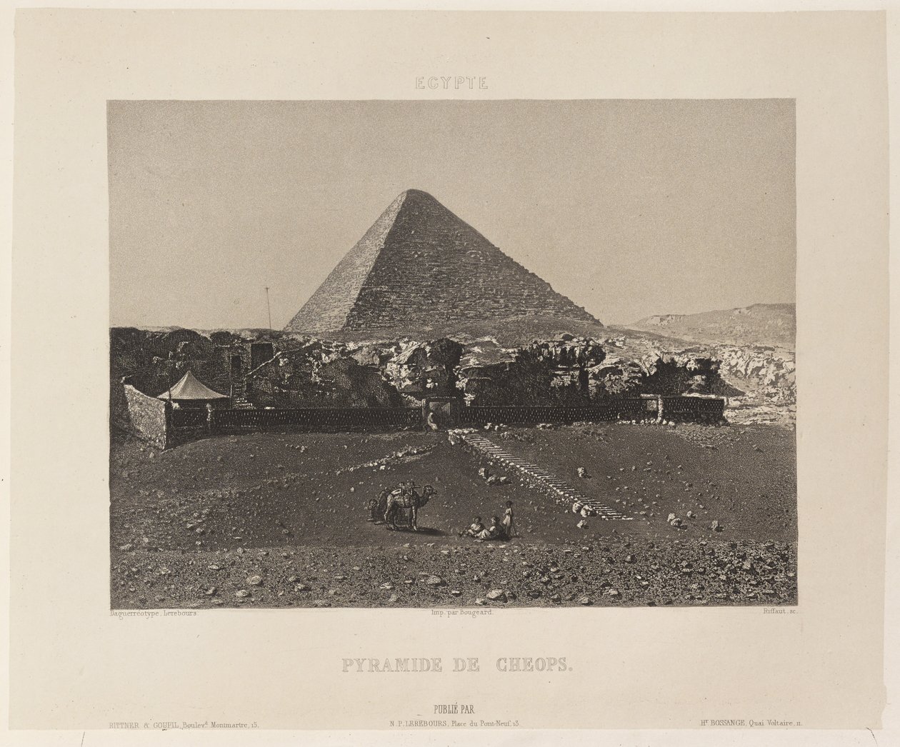 Egypte. Piramide van Cheops door Nöel Marie Paymal Lerebours