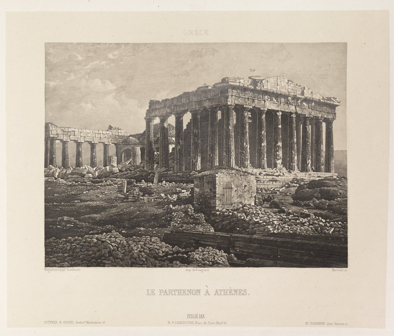 Griekenland. Het Parthenon in Athene door Nöel Marie Paymal Lerebours