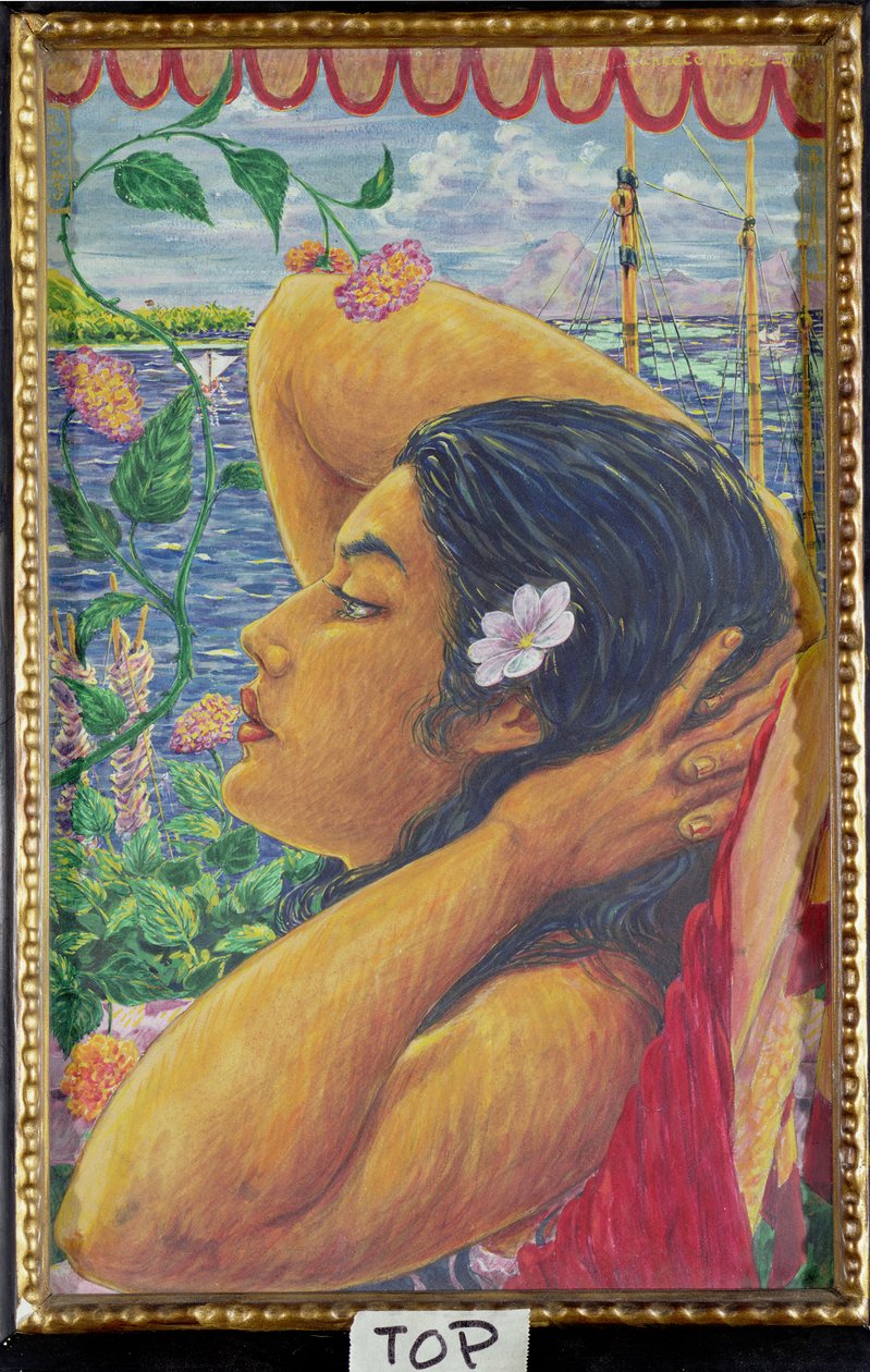 Vahine, Tahiti door Octave Morillot