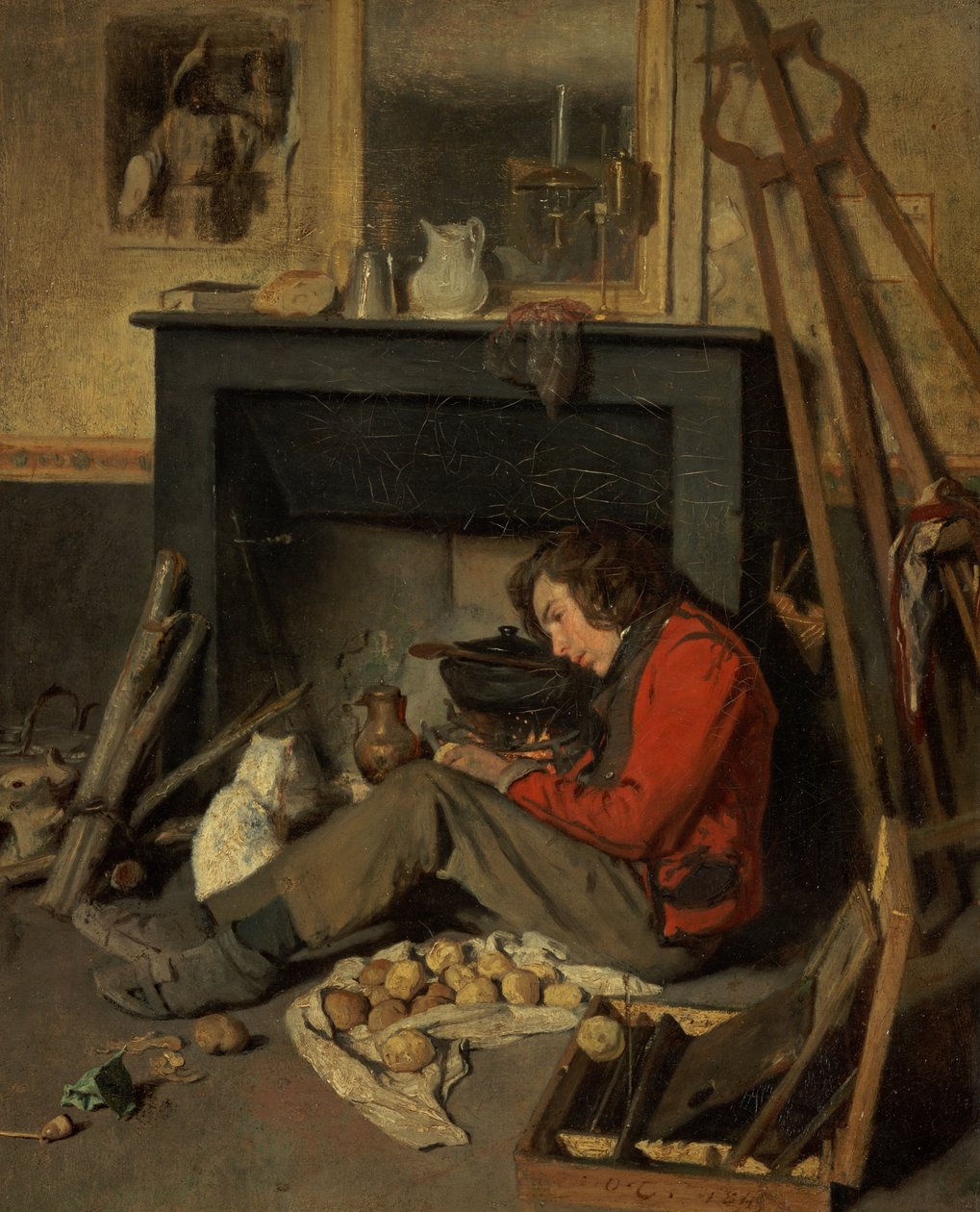 Interieur van een studio door Octave Tassaert