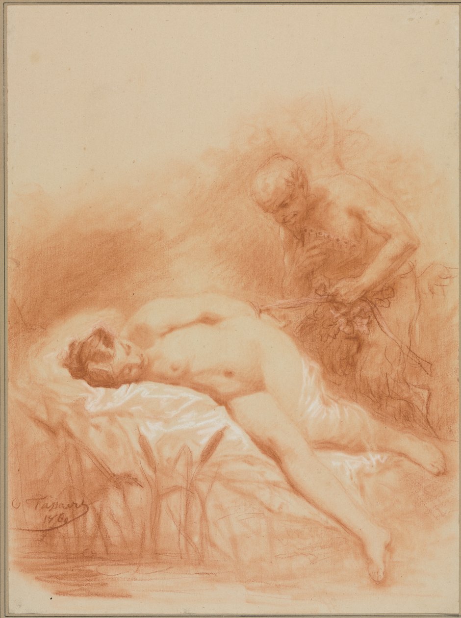 Nimf en Faun door Octave Tassaert