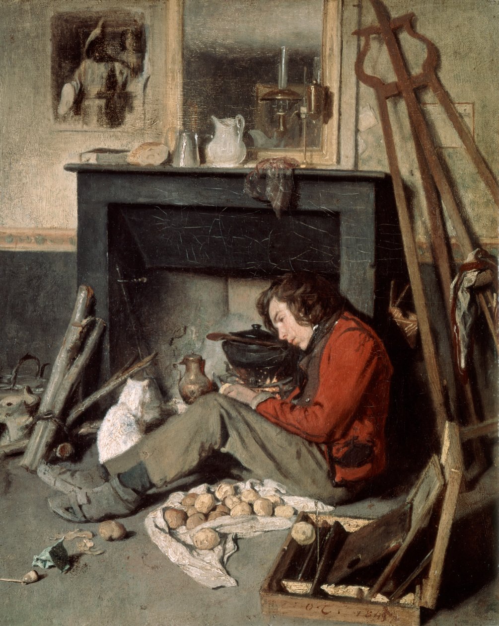 Atelierinterieur, 1845 door Octave Tassaert