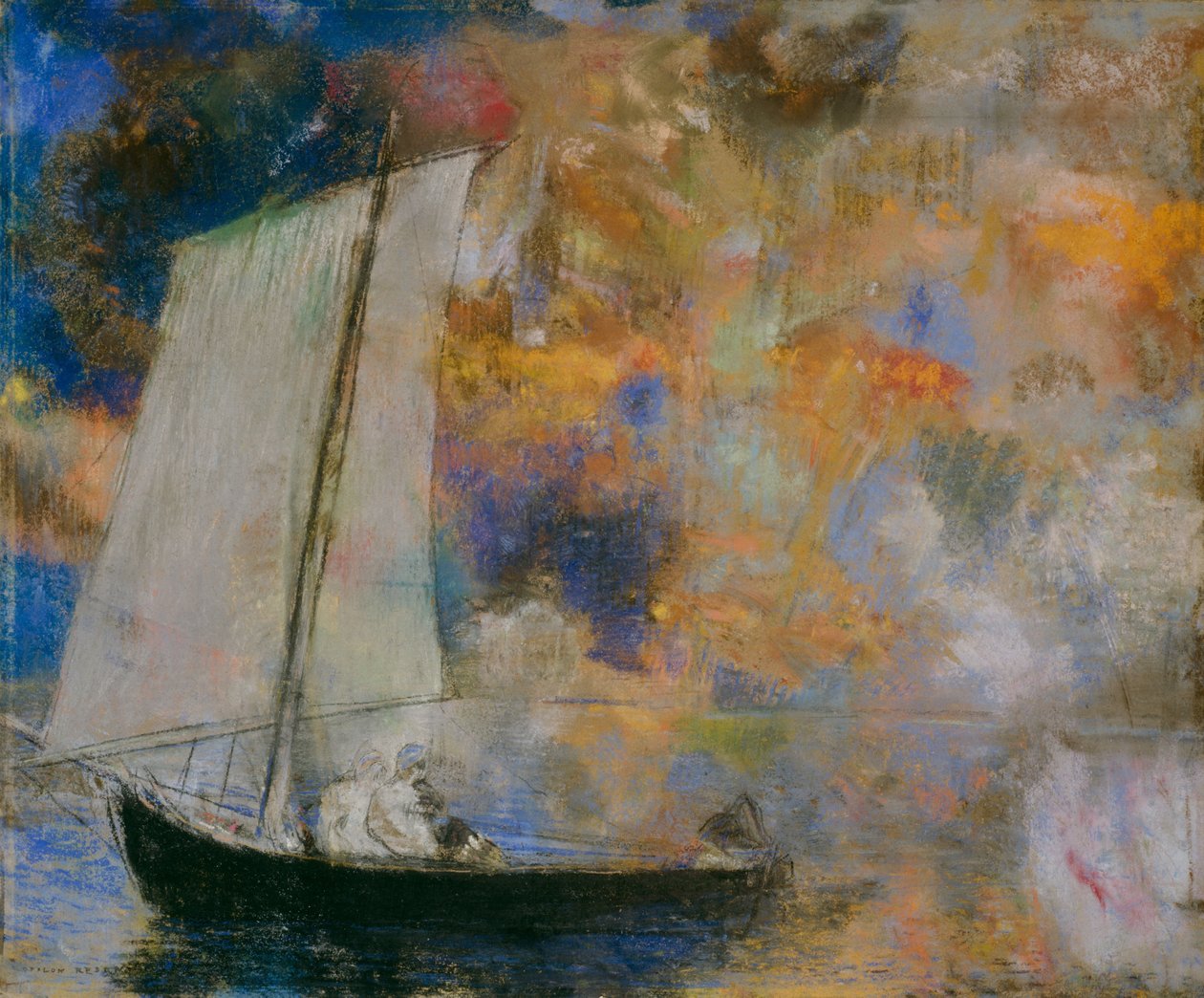 Bloemenwolken door Odilon Redon