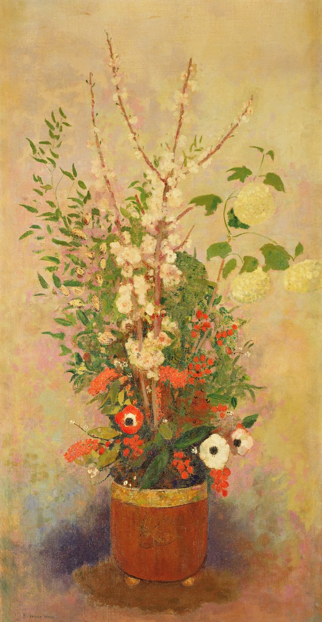 Bloemen, c.1905-6 door Odilon Redon