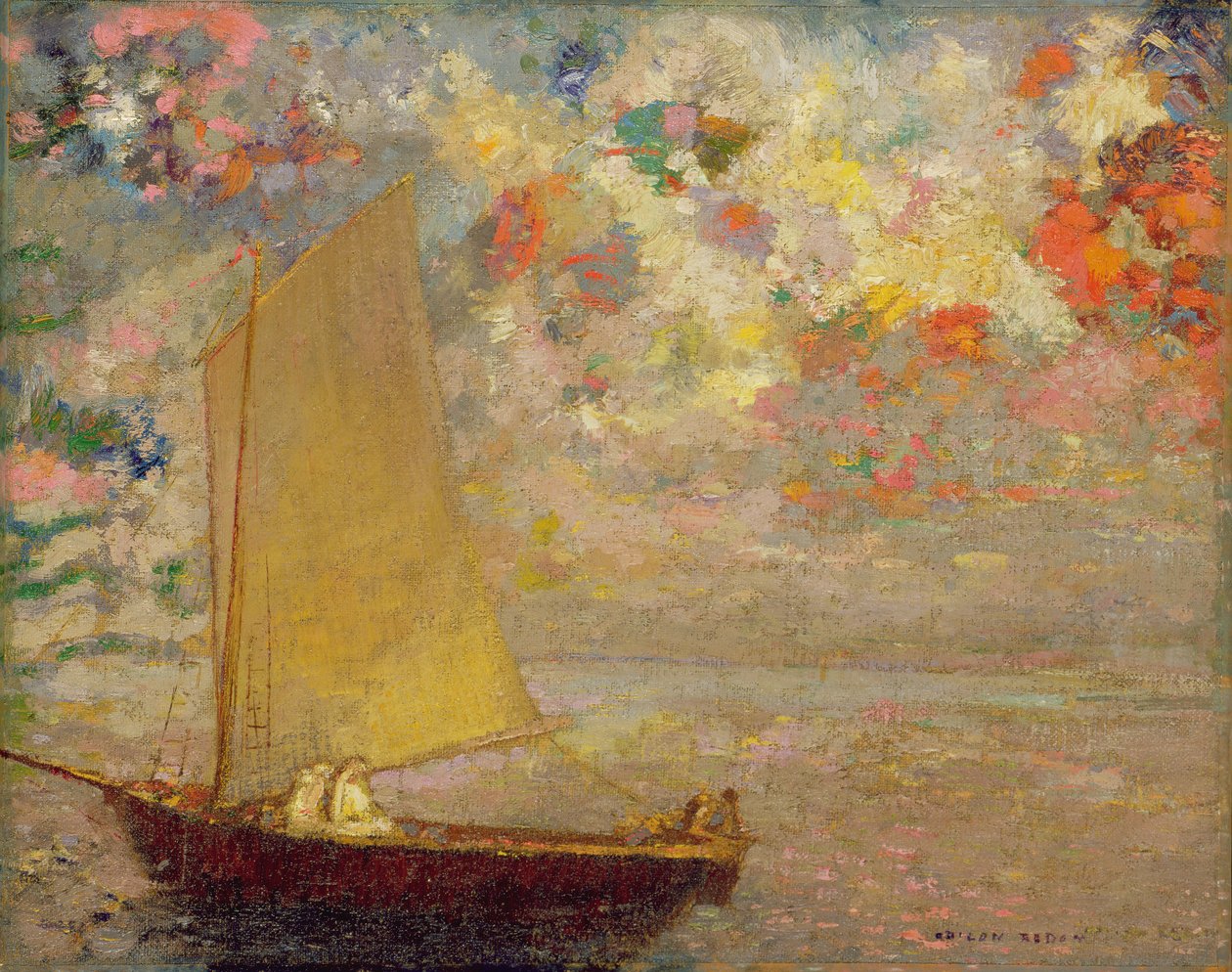 Zeilboot door Odilon Redon