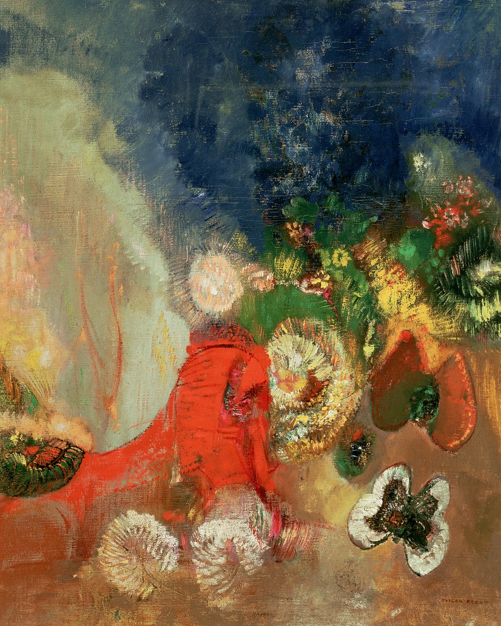 De Rode Sfinx, c.1912 door Odilon Redon