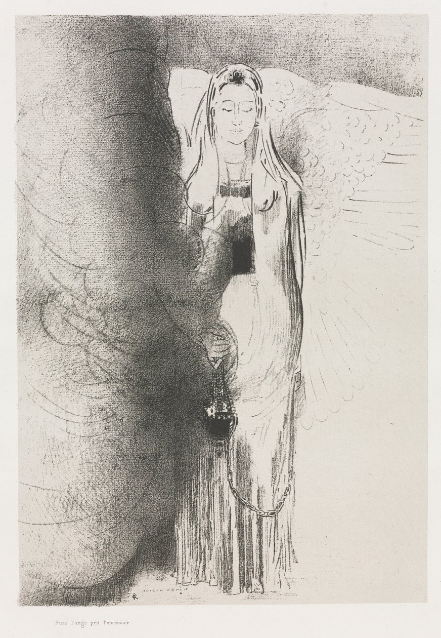 En de Engel Nam het Wierookvat door Odilon Redon