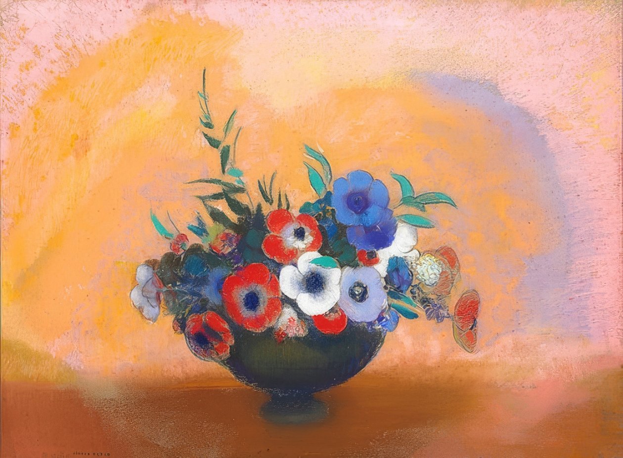 Anemonen (Les Anémones) door Odilon Redon