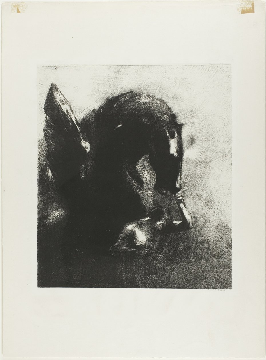 Gevangen Pegasus door Odilon Redon
