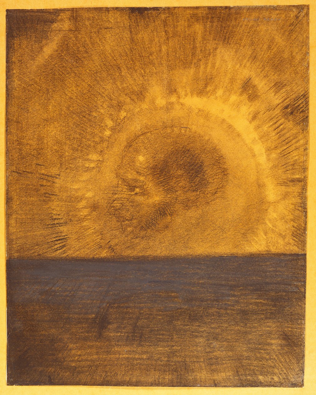 Zwevend Hoofd, ca. 1885 door Odilon Redon