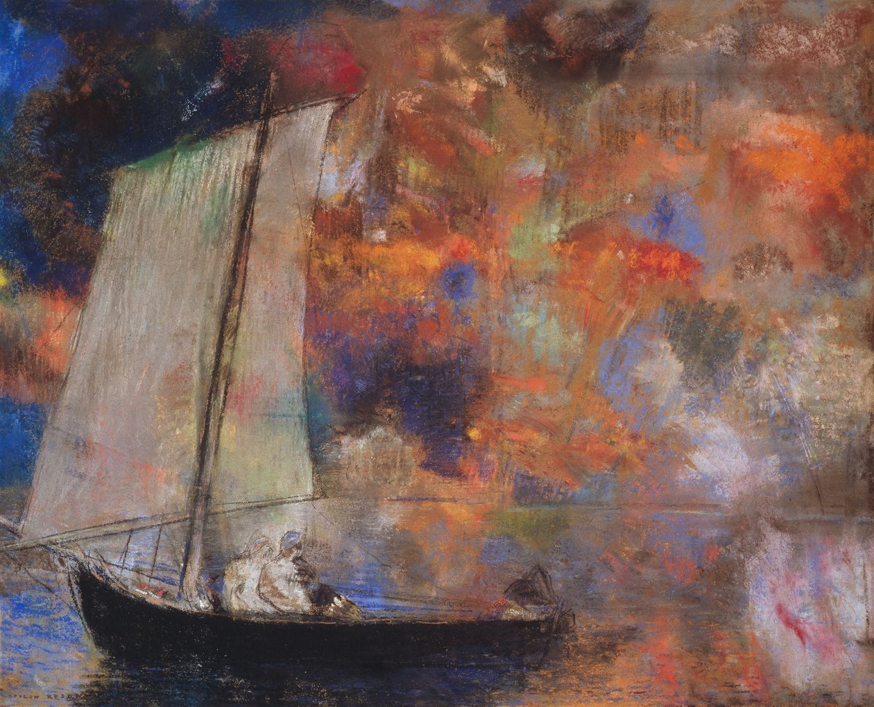 Bloemenwolken, ca. 1903 door Odilon Redon