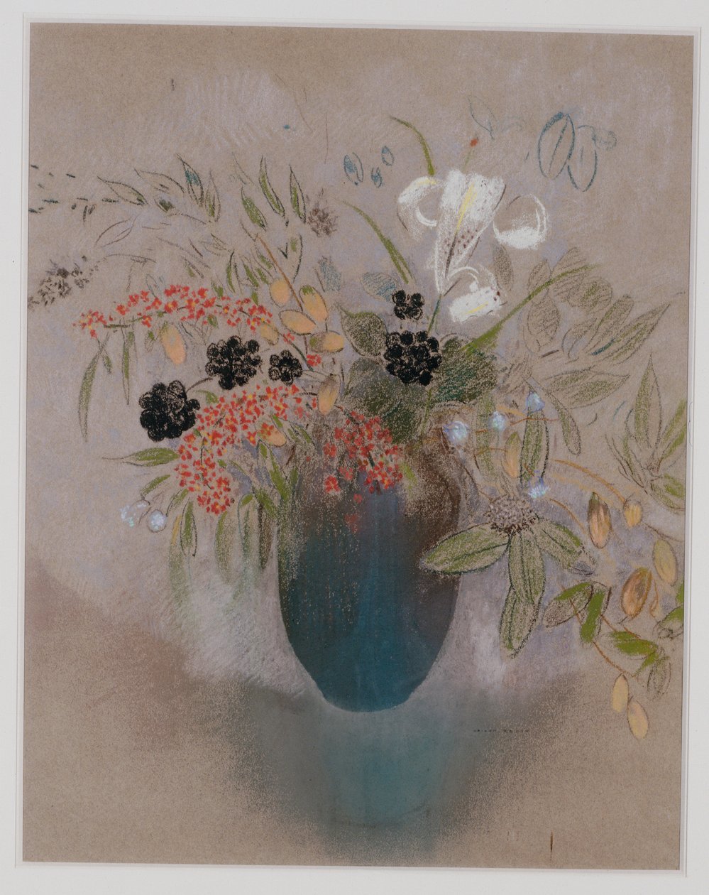 Bloemen in een vaas door Odilon Redon