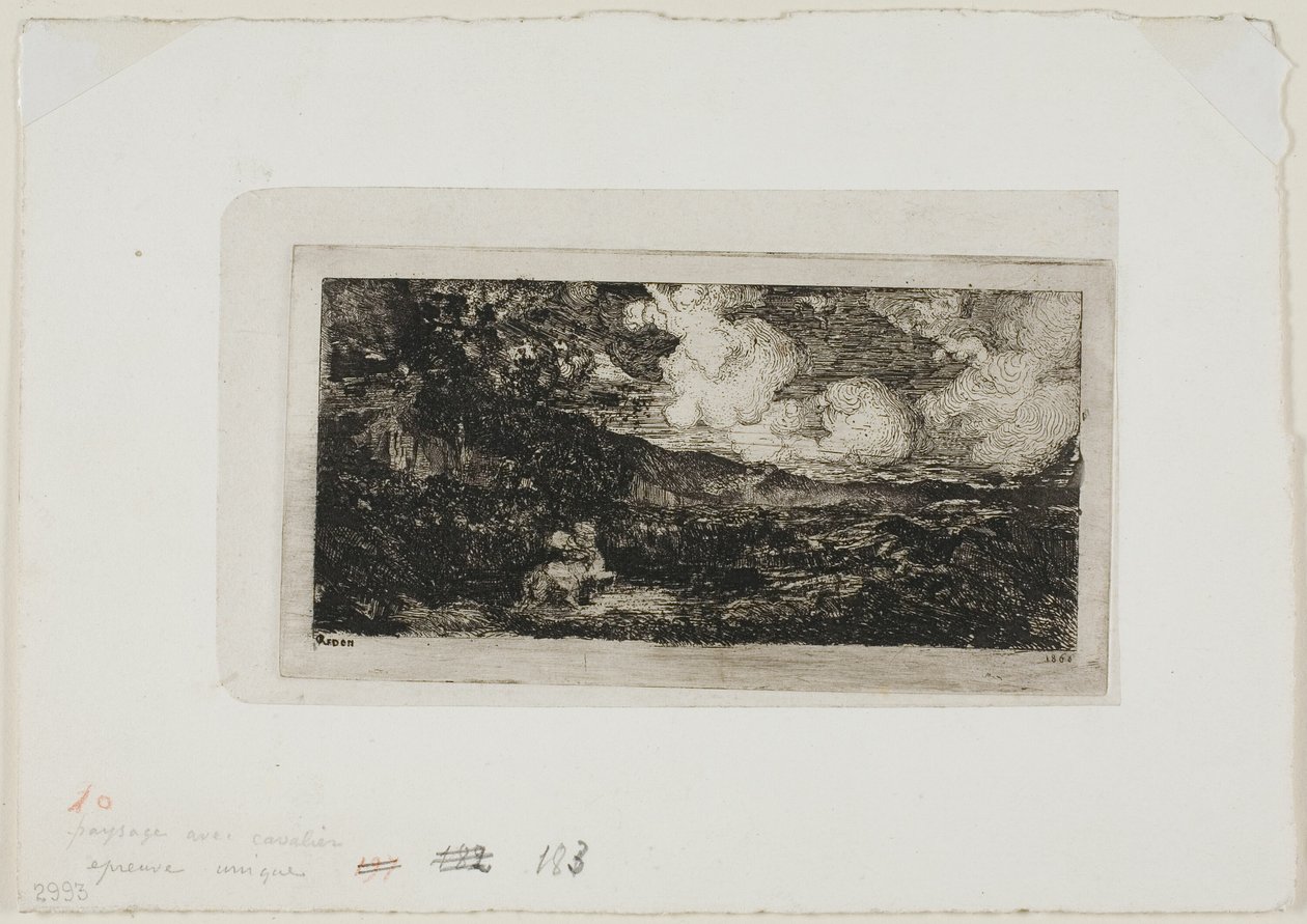 Galopperende ruiter door Odilon Redon