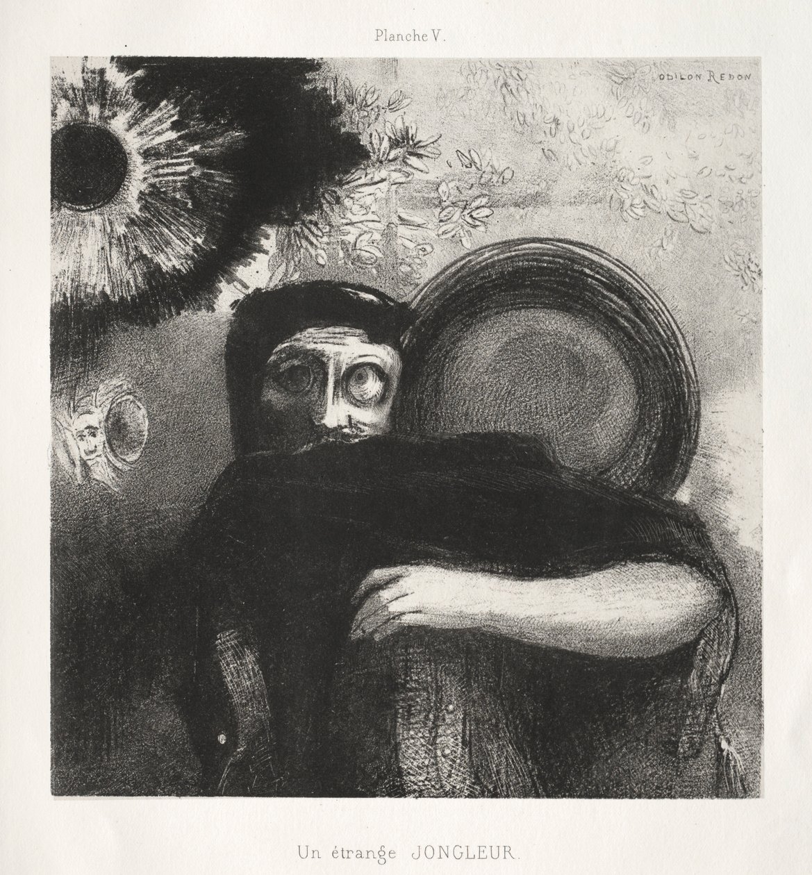 Hulde aan Goya: Een vreemde jongleur, 1885 door Odilon Redon
