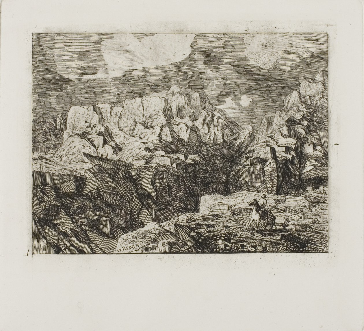 Ruiter in de Bergen door Odilon Redon