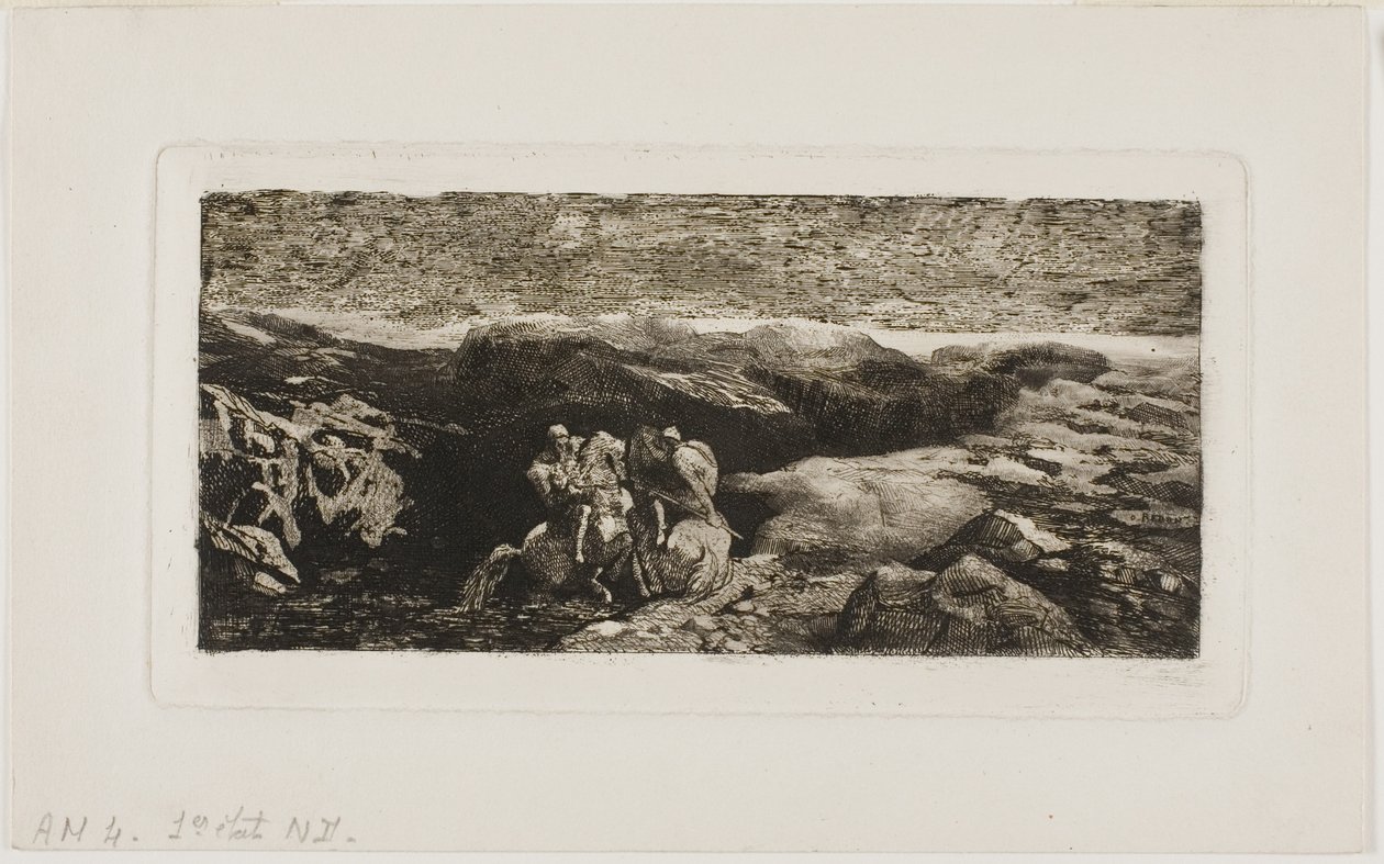 Ruiters in Gevecht door Odilon Redon