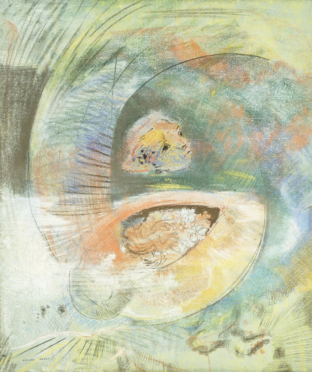 Monster onderzeeër, ca. 1900 door Odilon Redon