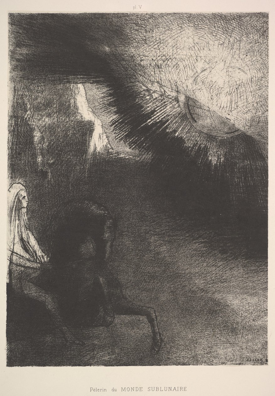 Pelgrim uit een sublunair wereld, 1891 door Odilon Redon