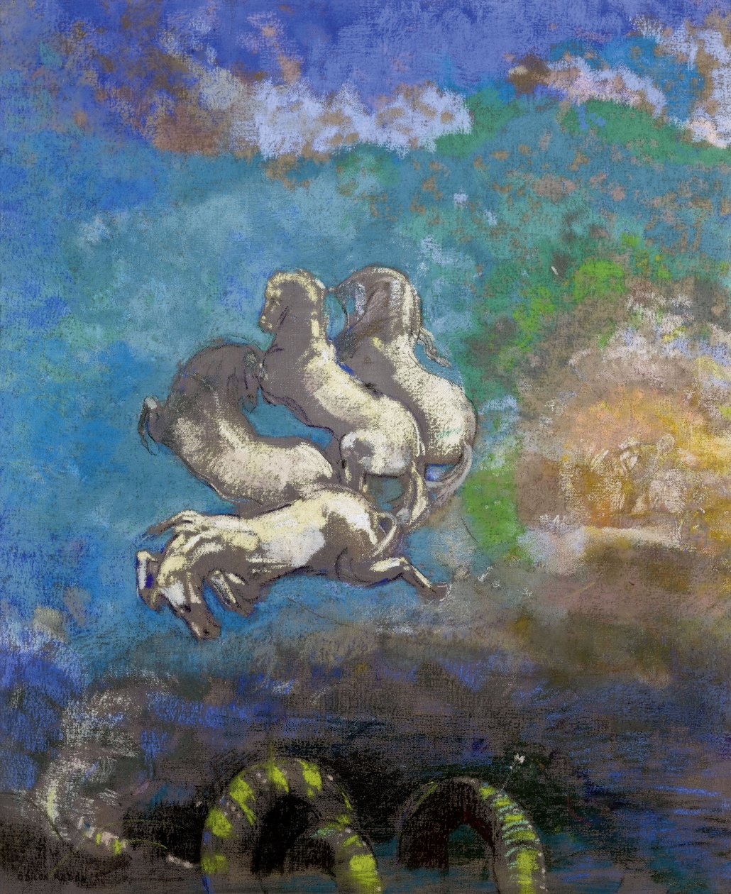 De Strijdwagen van Apollo door Odilon Redon