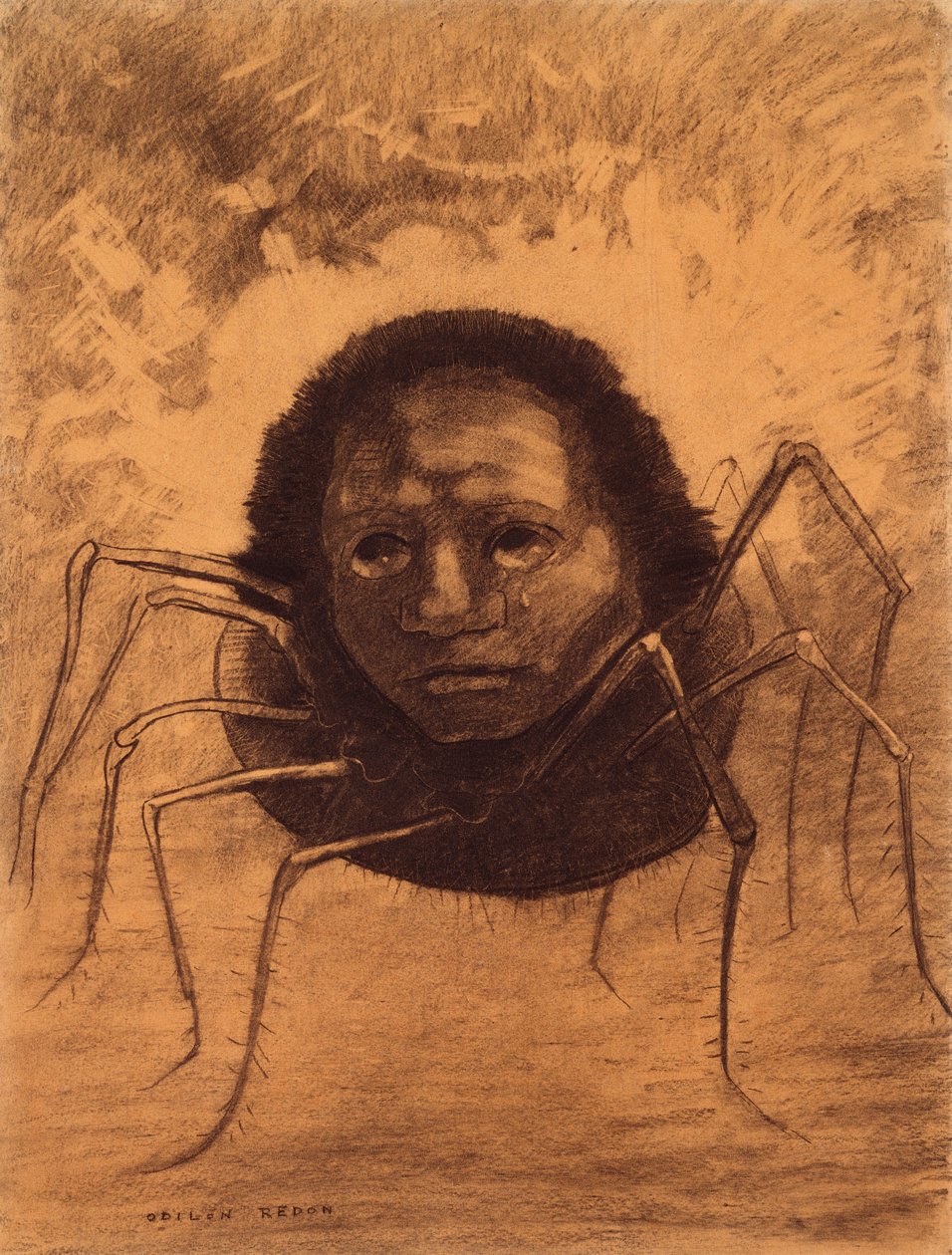 De huilende spin door Odilon Redon