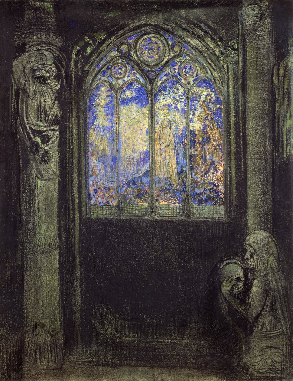 Het glas-in-loodraam door Odilon Redon