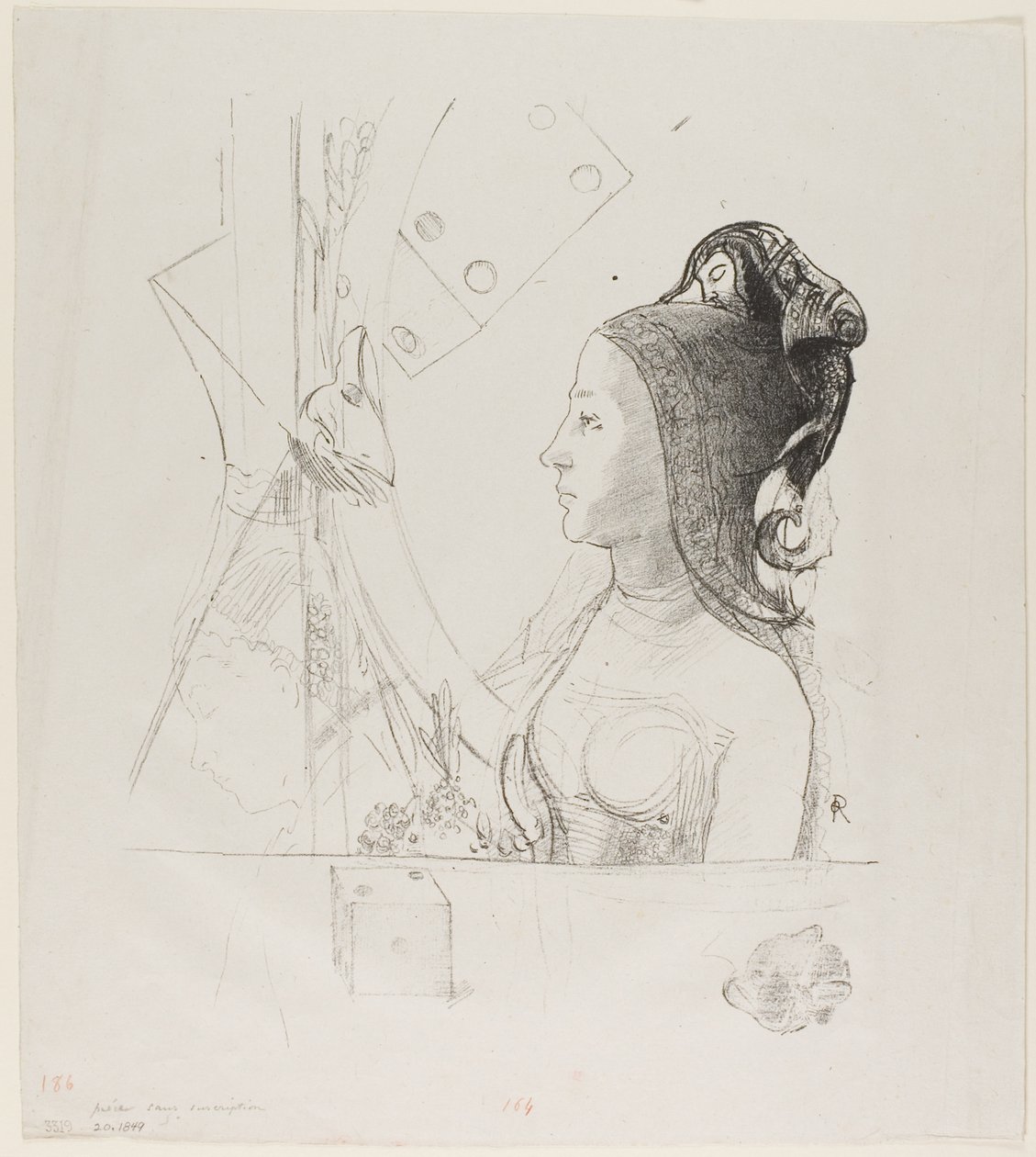 Ongenoemde Proeflithografie door Odilon Redon