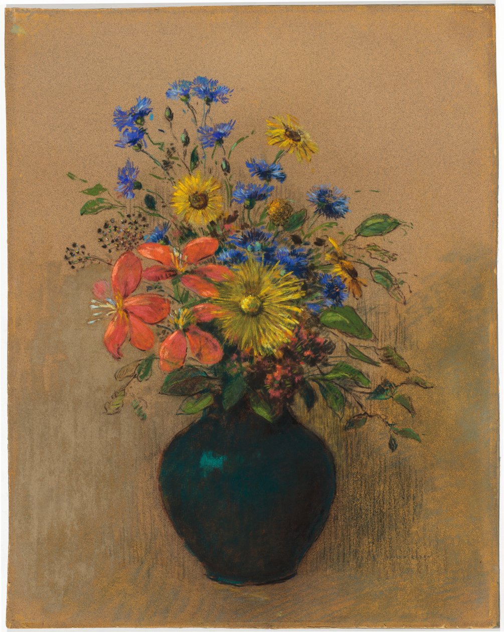 Wilde bloemen door Odilon Redon
