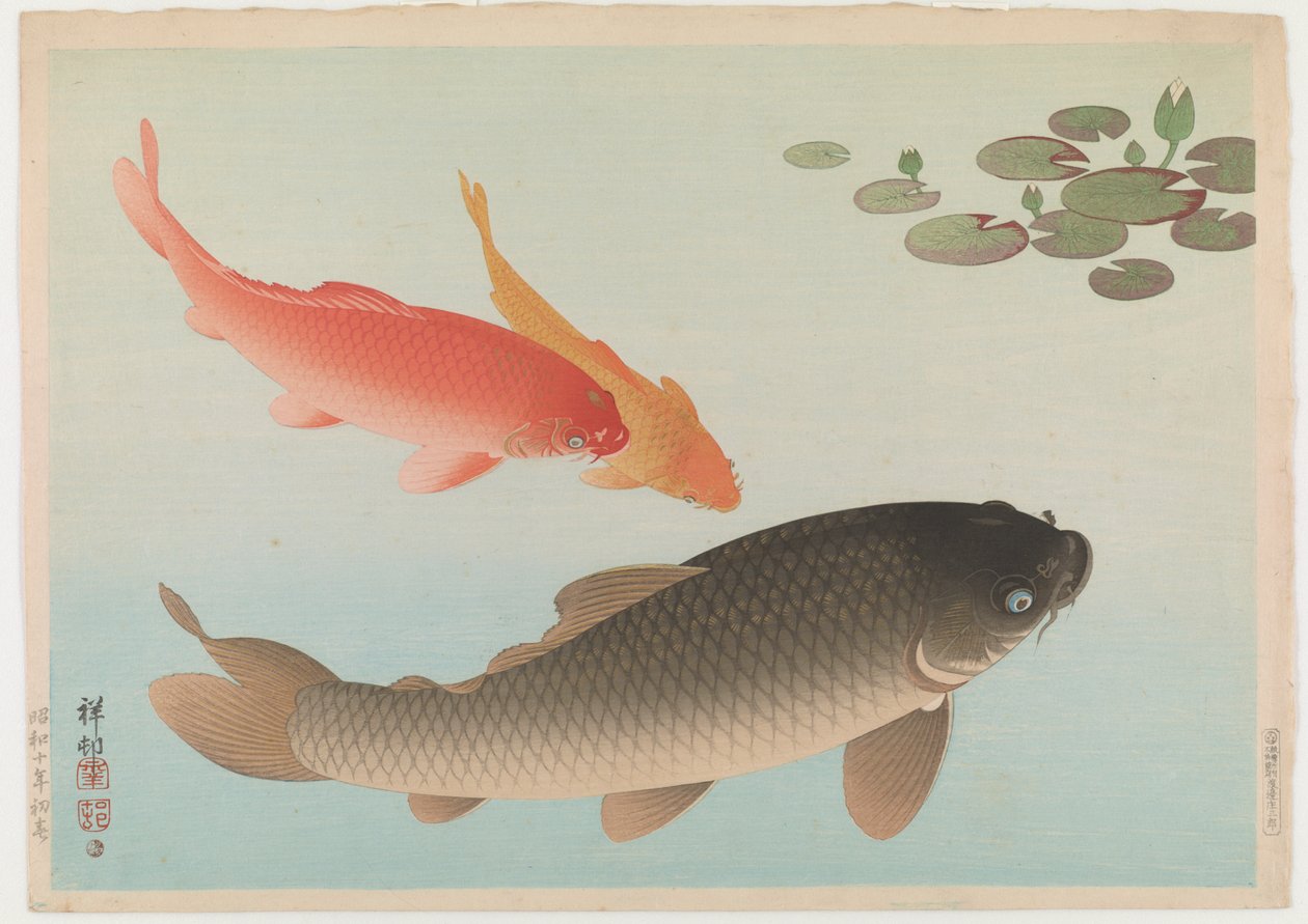 Karper, 1935 door Ohara Koson