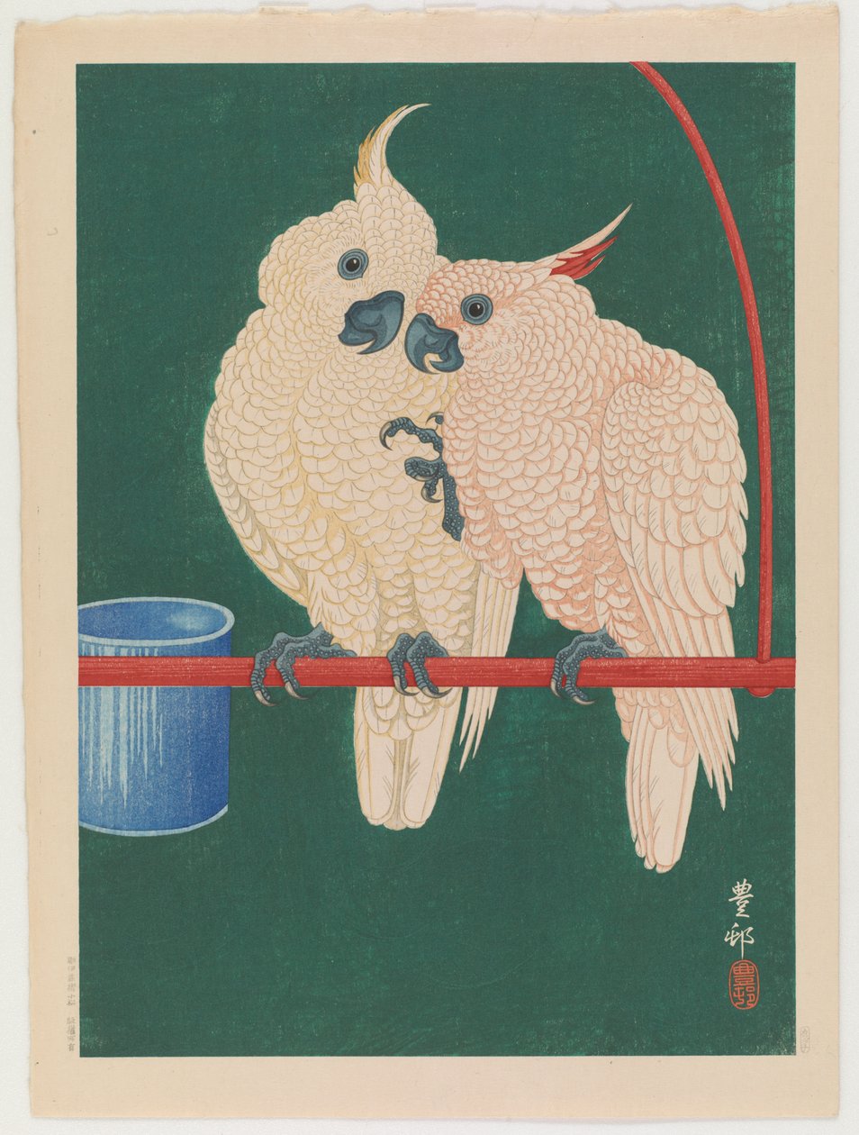 Paar witte kaketoes, c.1930 door Ohara Koson