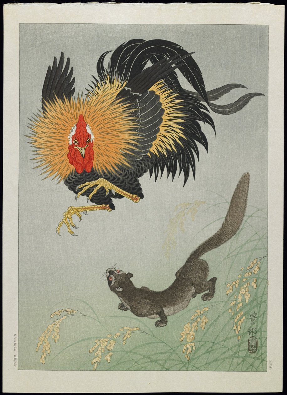 Haan en Wezel, jaren 1930 door Ohara Koson