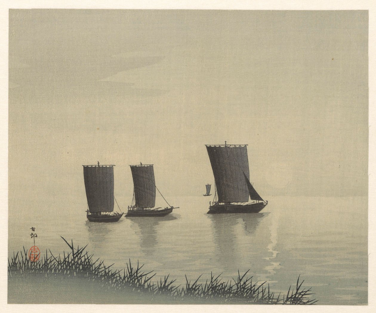 Vissersboten door Ohara Koson