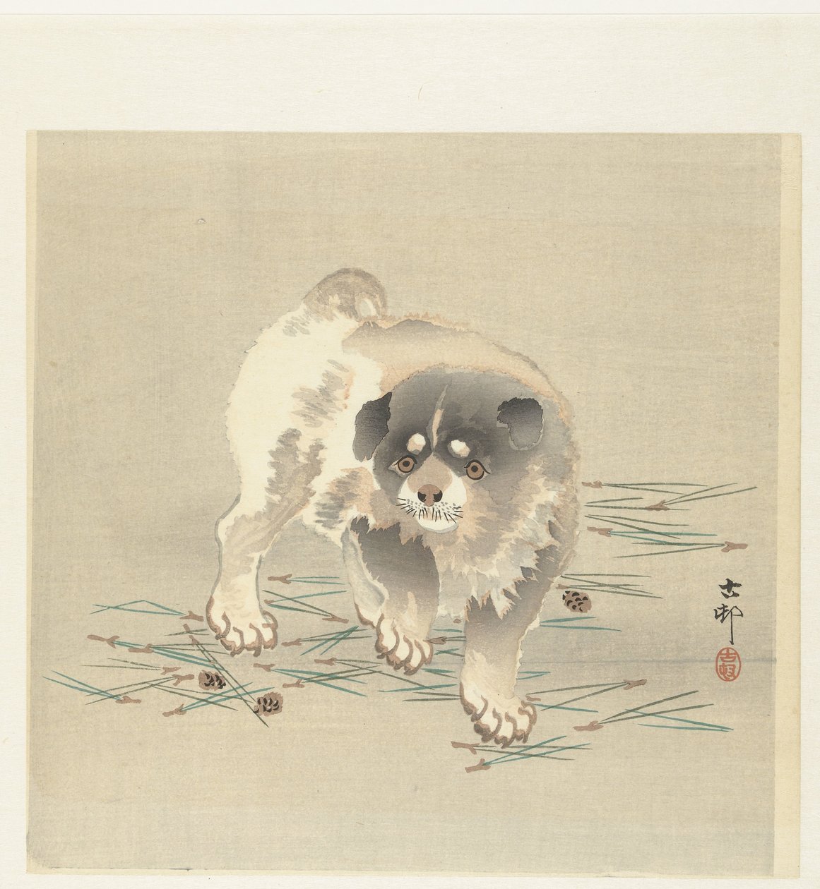 Jonge hond door Ohara Koson