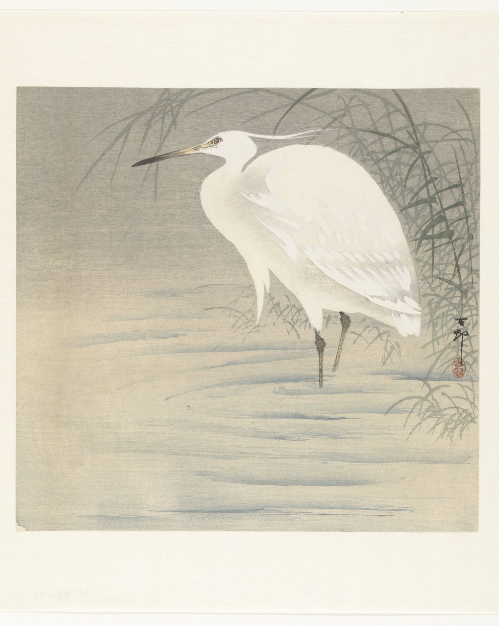 Kleine zilverreiger door Ohara Koson
