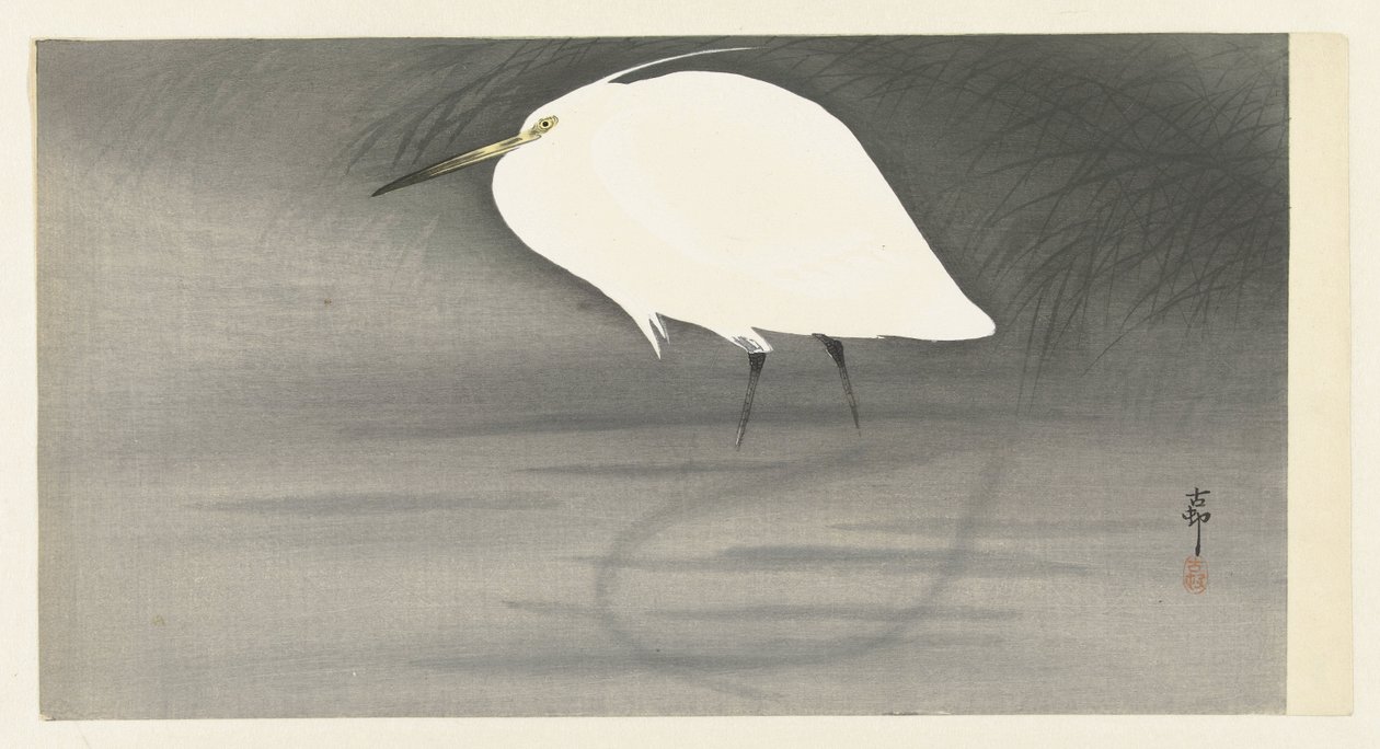 Zilverreiger door Ohara Koson