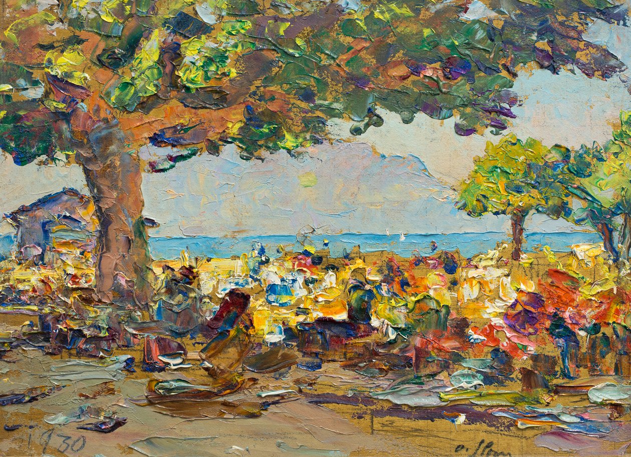 Markt in Vevey door Olga (1881 1941) Slomszynska