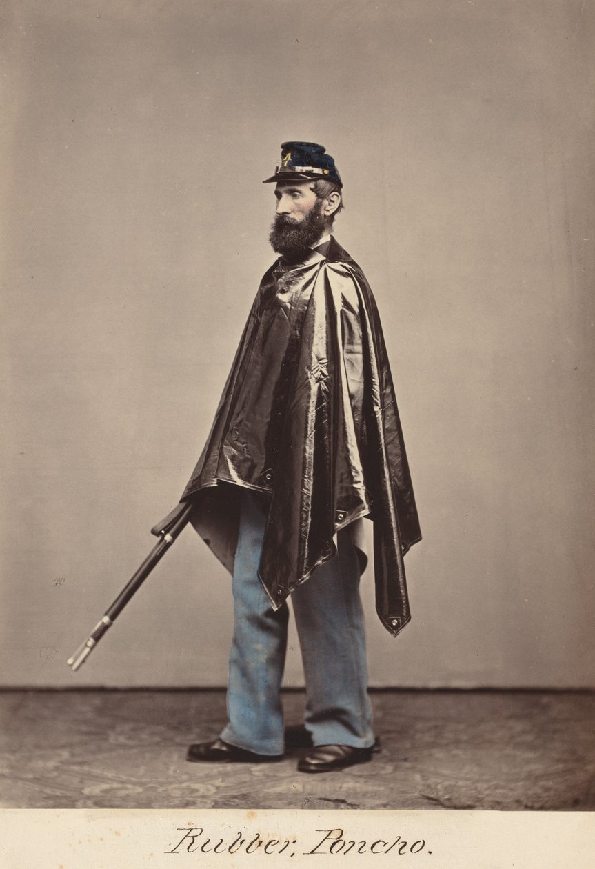 Rubber Poncho,1866 (photo) door Oliver H. Willard