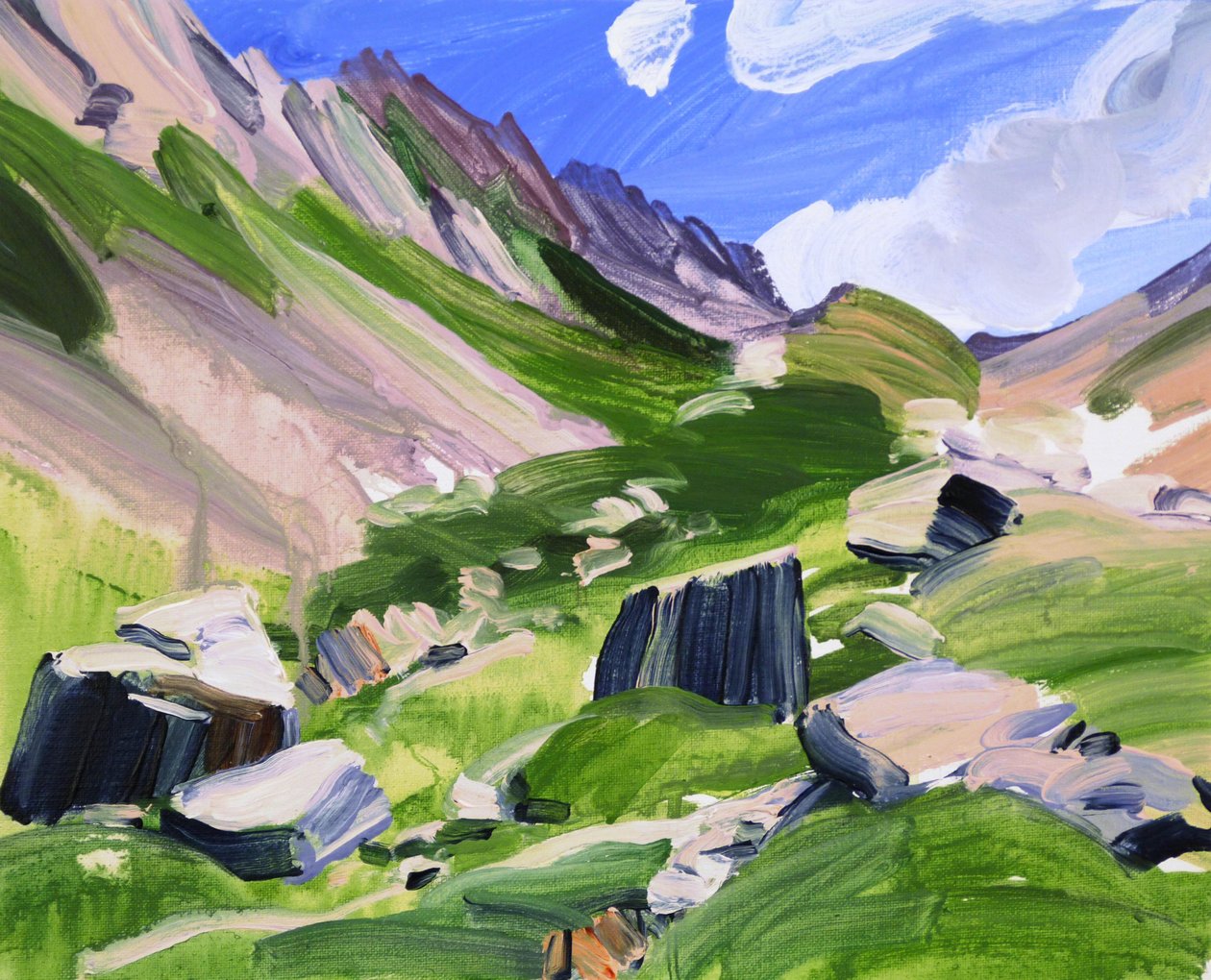 Leukerbad 15, 2012 (acryl op doek) door Olivier Morel