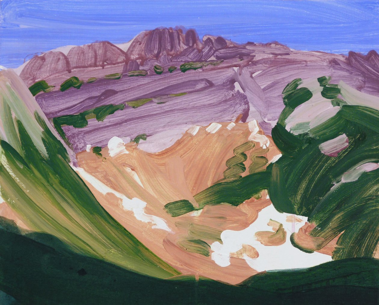 Leukerbad 17, 2012 (acryl op doek) door Olivier Morel