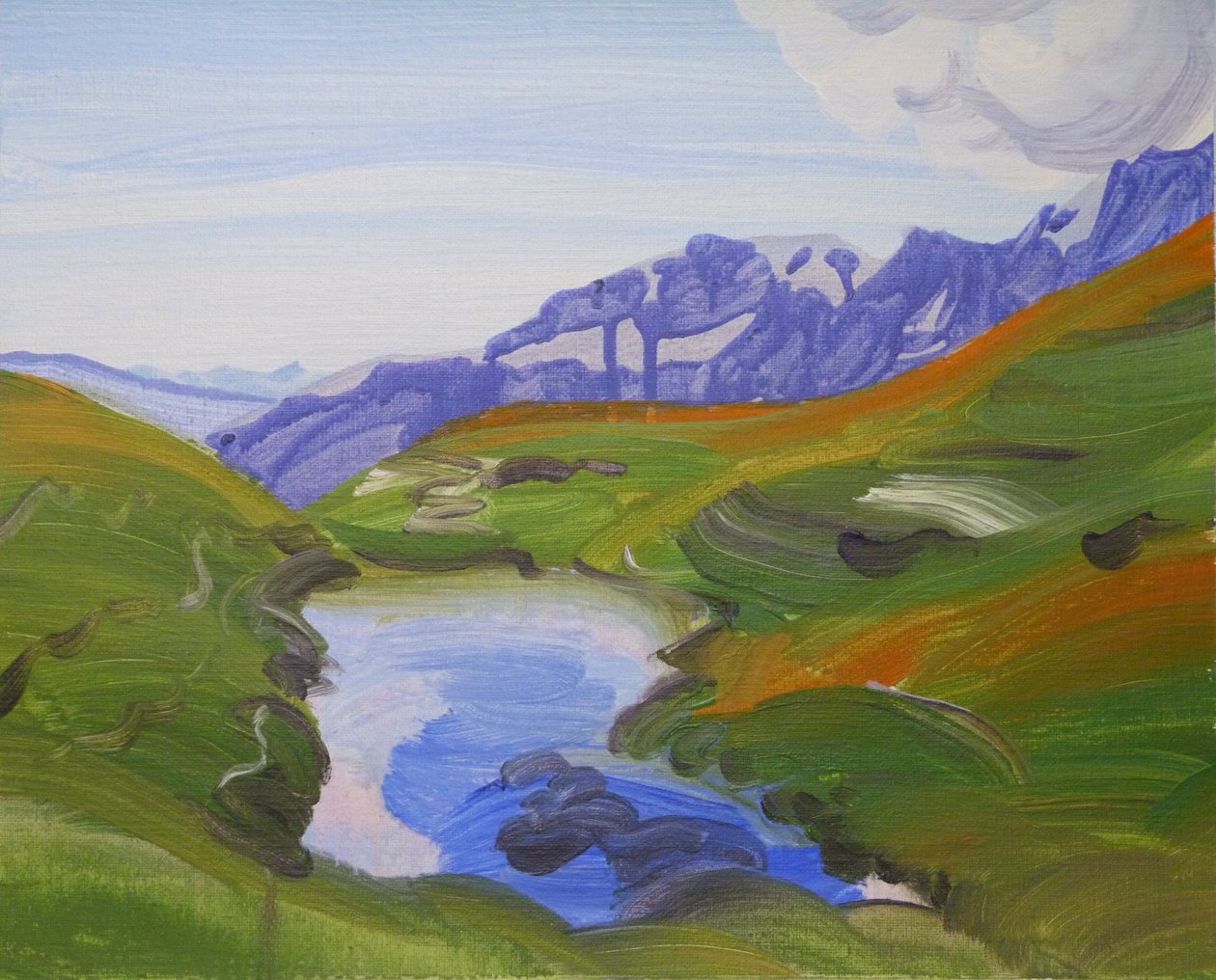Leukerbad 27, 2014 (acryl op doek) door Olivier Morel