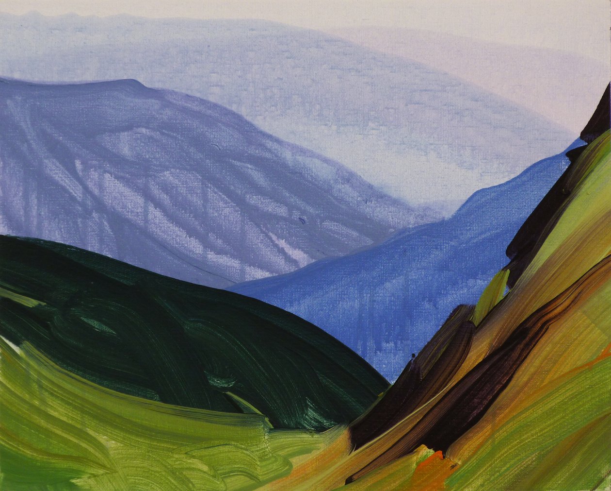 Leukerbad 29, 2014 (acryl op doek) door Olivier Morel