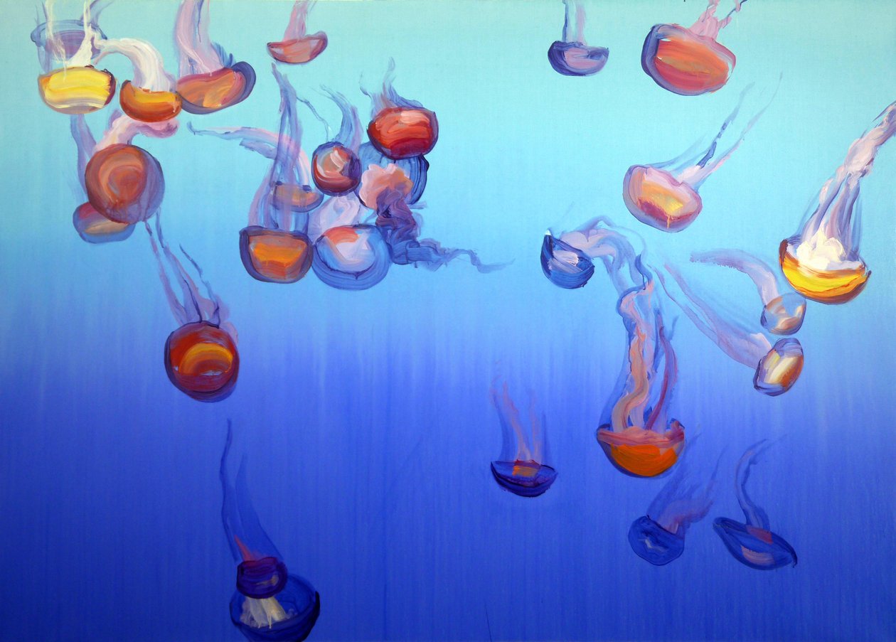 Méduses 4, 2012 (acryl op doek) door Olivier Morel