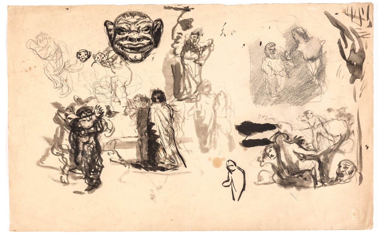 Figuren- en compositiestudies door Oluf Hartmann