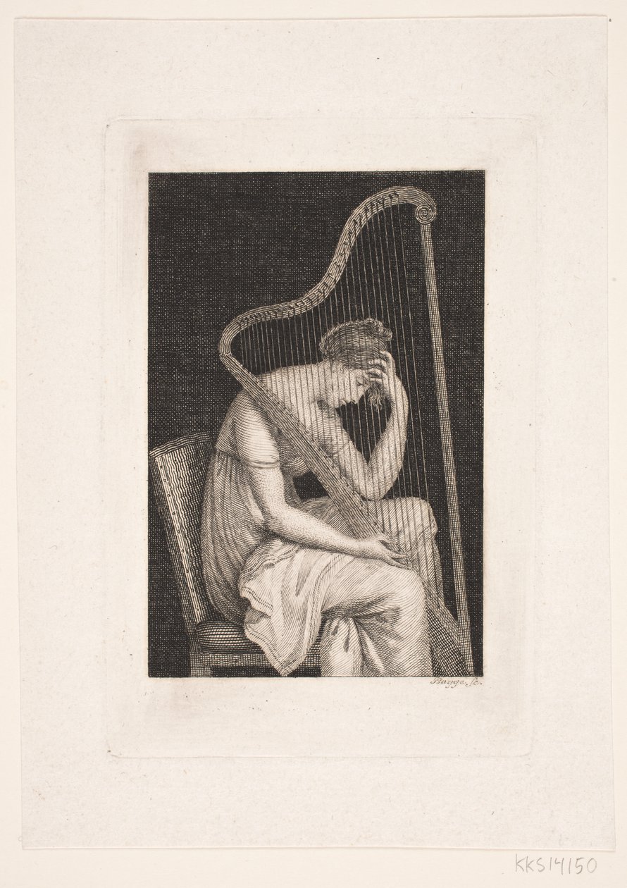 Een vrouw met harp door Oluf Olufsen Bagge