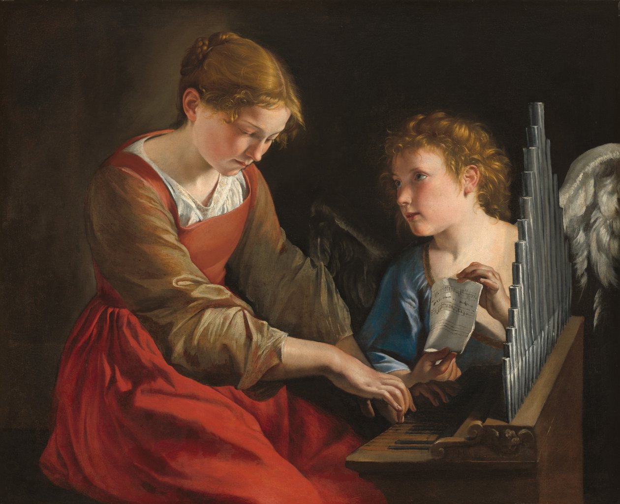 Sint Cecilia en een Engel door Orazio Gentileschi