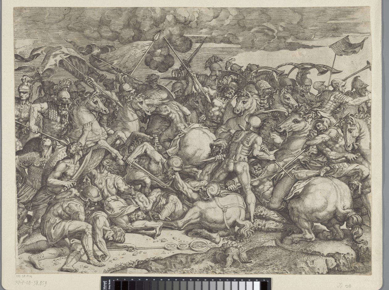 Slag bij de Milvische brug door Orazio Farinati (attributed to)