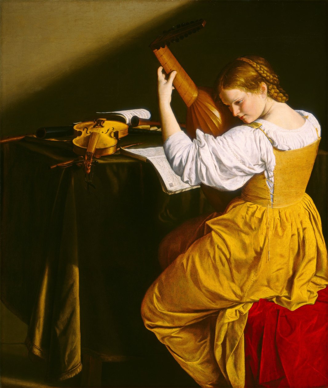 De Luitspeler, c.1612-20 door Orazio Gentileschi