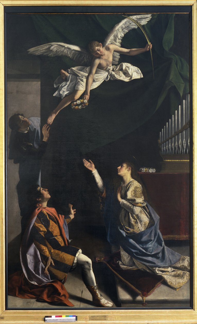 De martelaren Cecilia, Valerianus en Tiburtius door Orazio Gentileschi