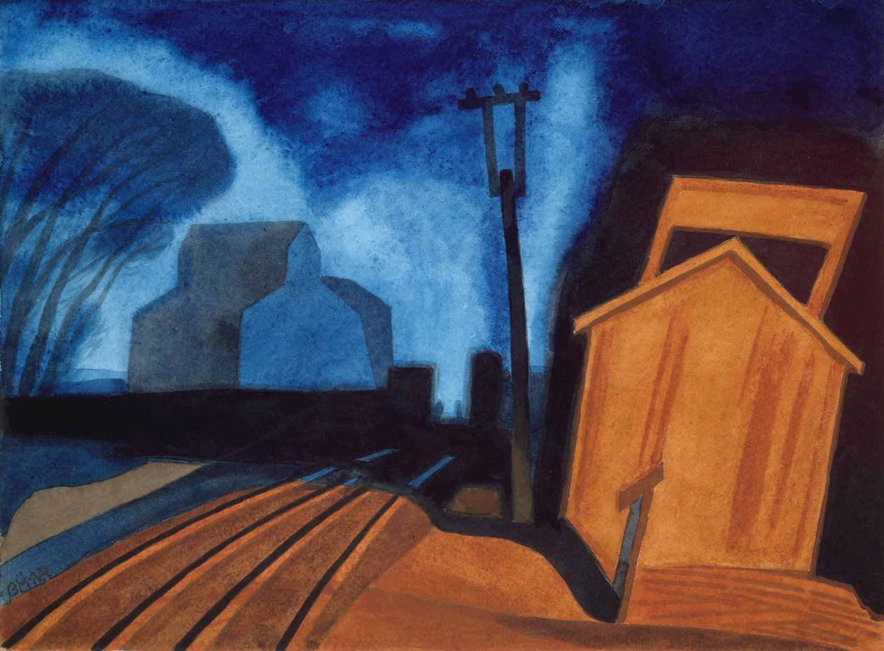 Vlagstation, Elizabeth, New Jersey, 1925 door Oscar Florianus Bluemner